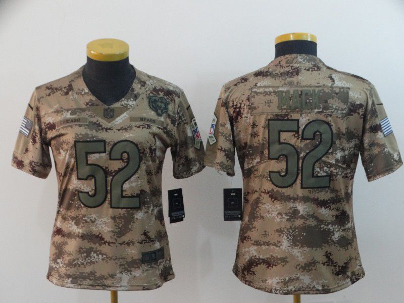 Women Chicago Bears #52 Mack Nike Camo Salute to Service Retired Player Limited NFL Jersey